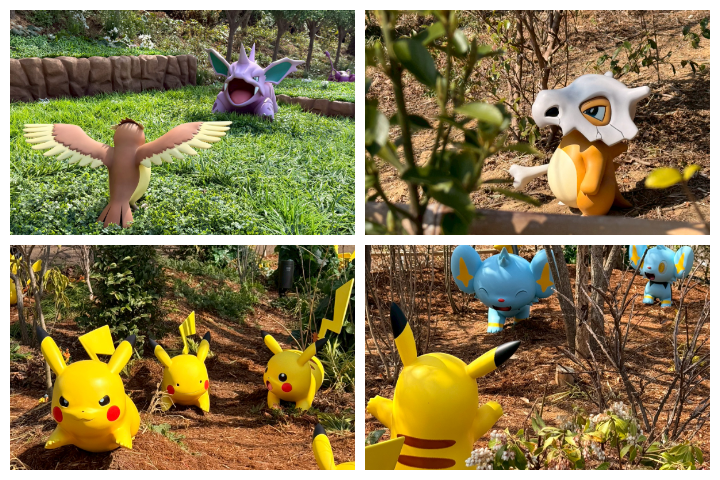  ▲寶可夢森林內還原各種遊戲內的生態設定。　記者－游琮玄／攝影