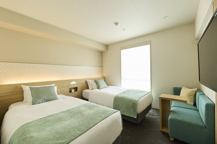 ▲全館採用寬度140公分的寬敞單人床。　圖：RIHGA ROYAL HOTELS.／提供