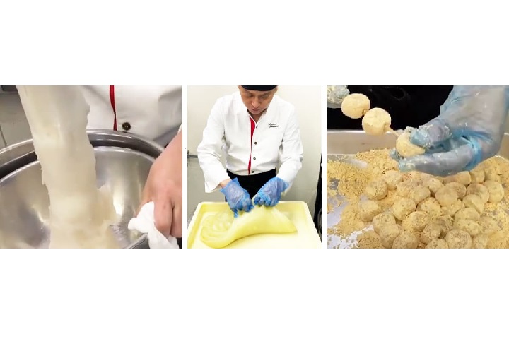 ▲蕨餅串的職人手作與獨創手揉冷凍製法。 圖：京西陣菓匠 宗禪／提供